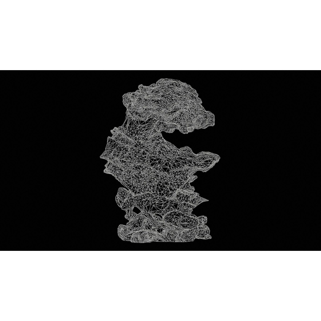 Suiseki Rock 09 3D Model – Low Poly Statue with PBR Textures, FBX - View 13