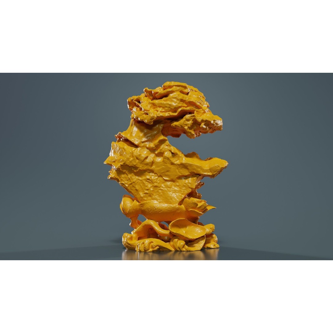 Suiseki Rock 09 3D Model – Low Poly Statue with PBR Textures, FBX - View 14