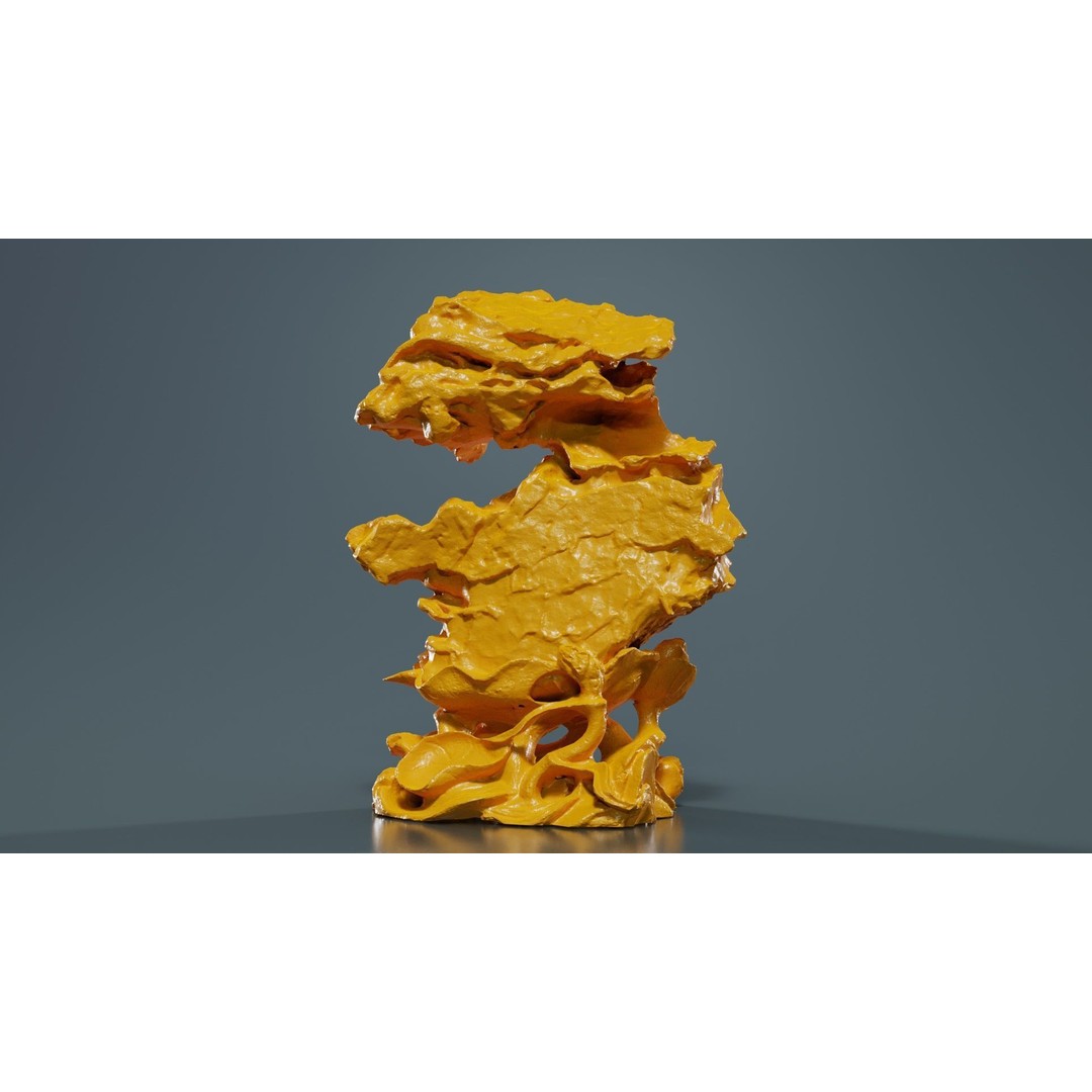 Suiseki Rock 09 3D Model – Low Poly Statue with PBR Textures, FBX - View 15