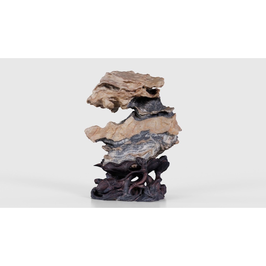 Suiseki Rock 09 3D Model – Low Poly Statue with PBR Textures, FBX - View 23