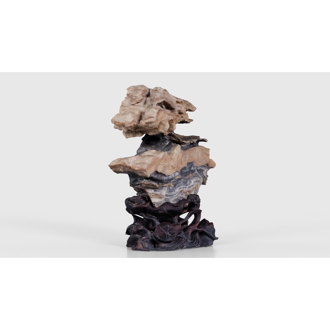 Suiseki Rock 09 3D Model – Low Poly Statue with PBR Textures, FBX - View 25