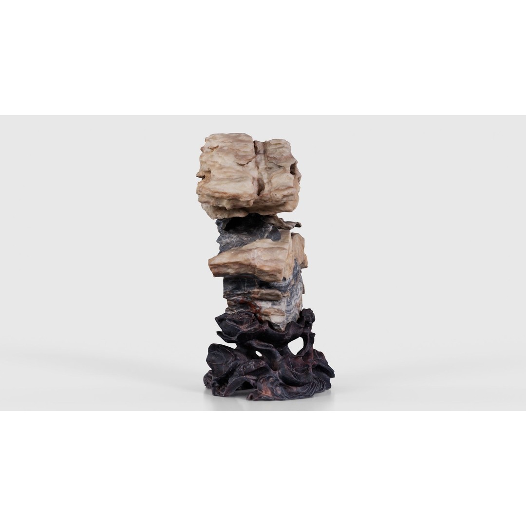Suiseki Rock 09 3D Model – Low Poly Statue with PBR Textures, FBX - View 26