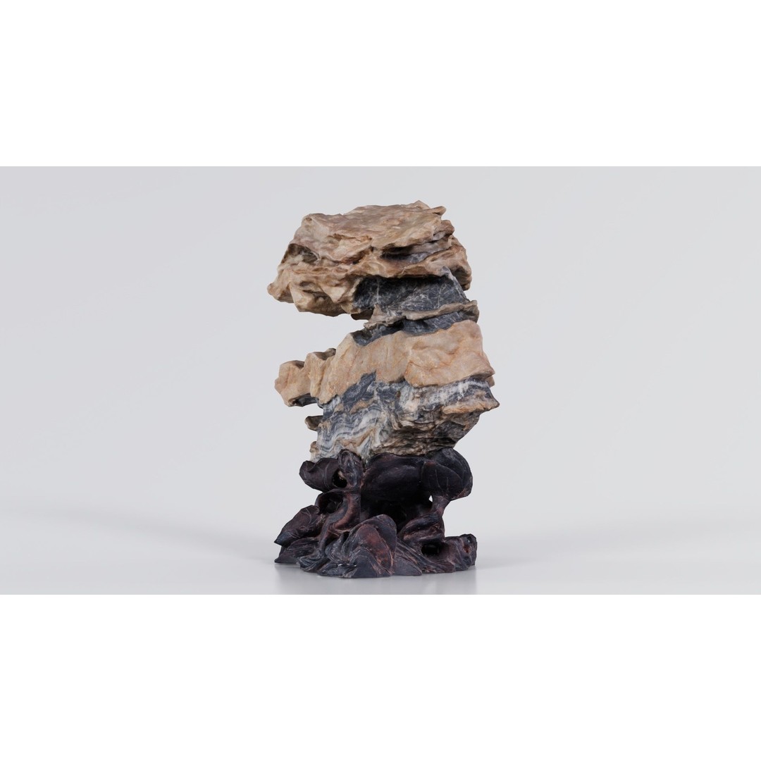 Suiseki Rock 09 3D Model – Low Poly Statue with PBR Textures, FBX - View 5