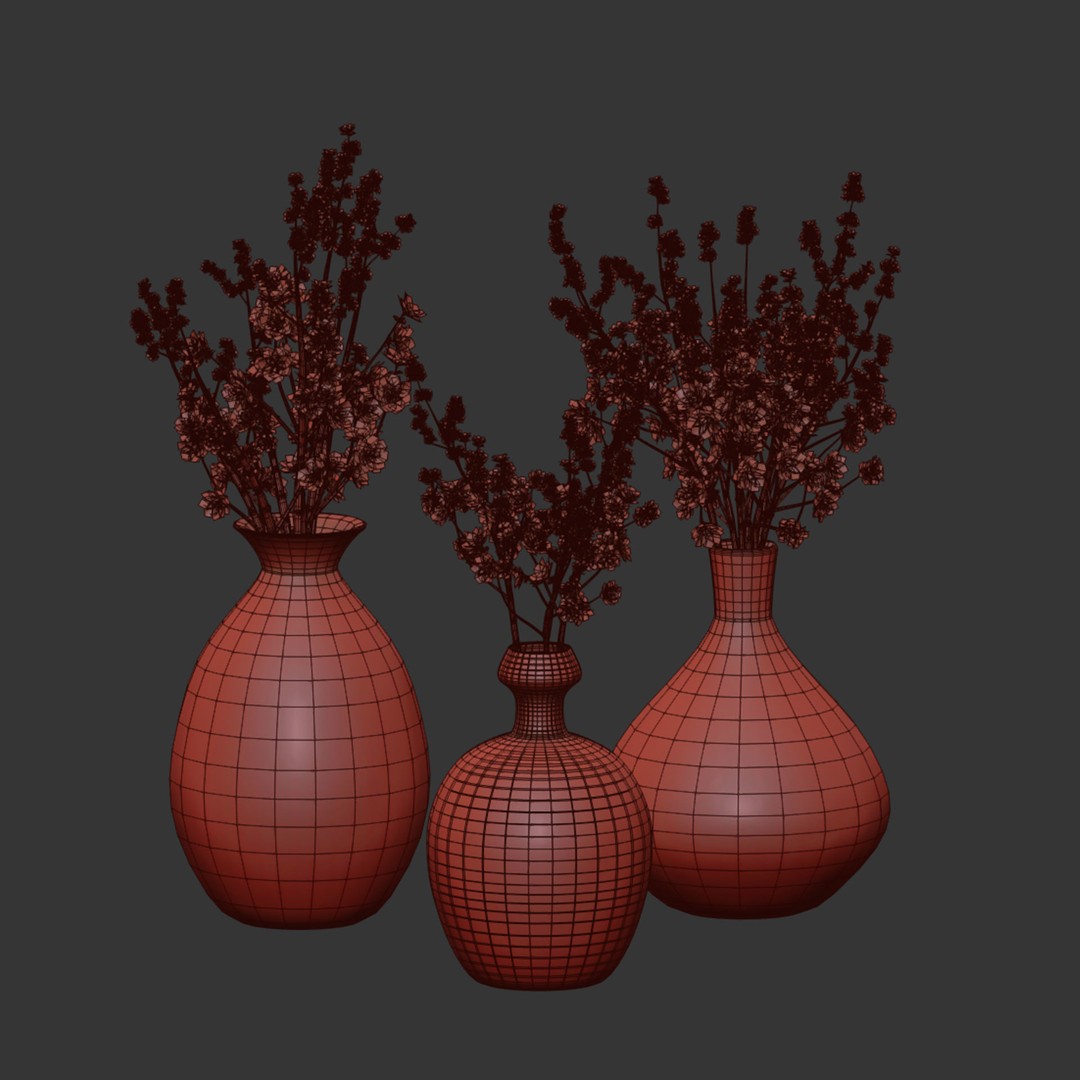 Decorative Branches 3D Model – High Poly PBR Asset, FBX, OBJ