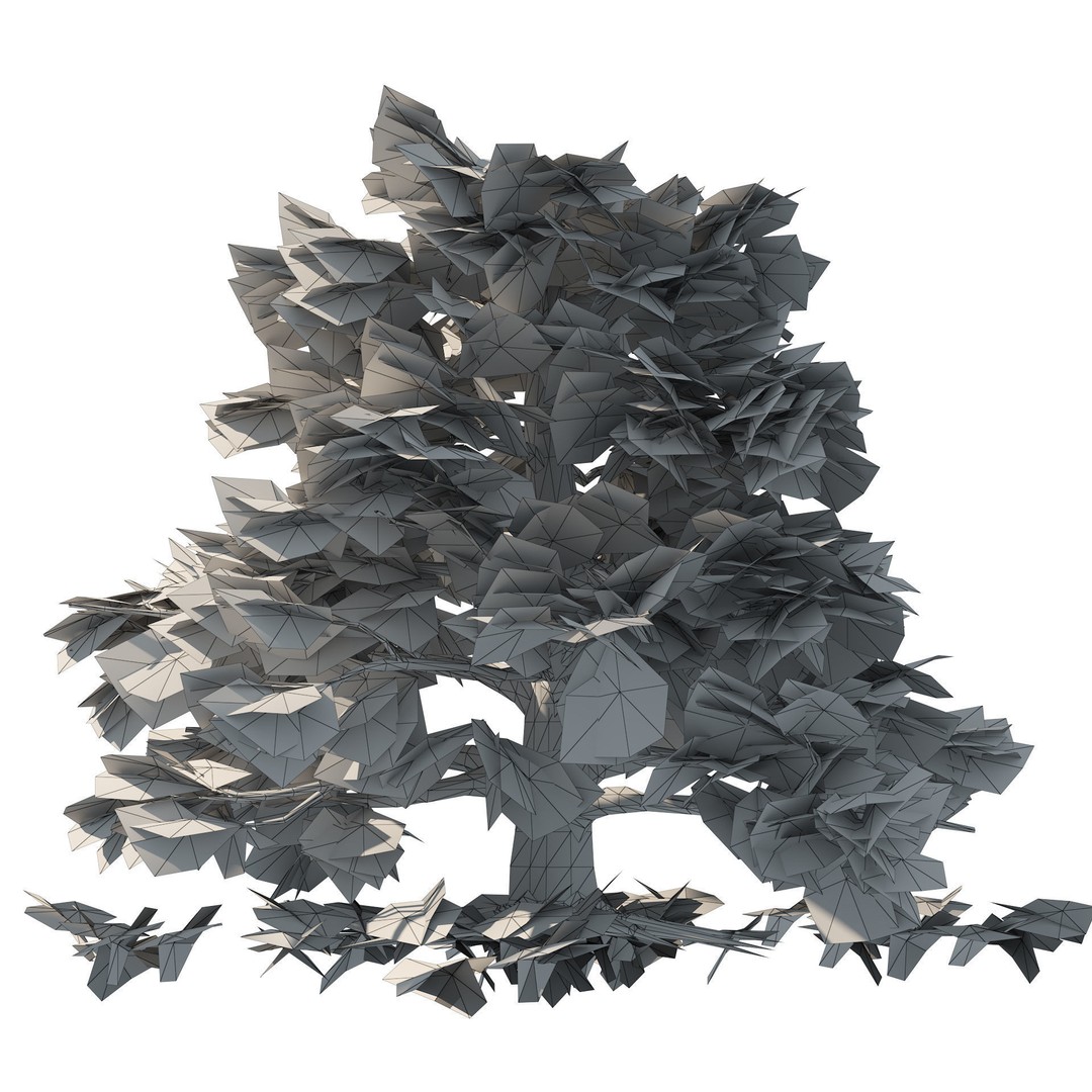 Broadleaf Beech Trees 3D Model – Low Poly Animated Asset, FBX/OBJ - View 8