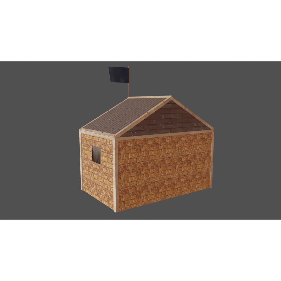 Hunting Workshop 3D Model – Stylized Low Poly Game Asset, FBX - View 7