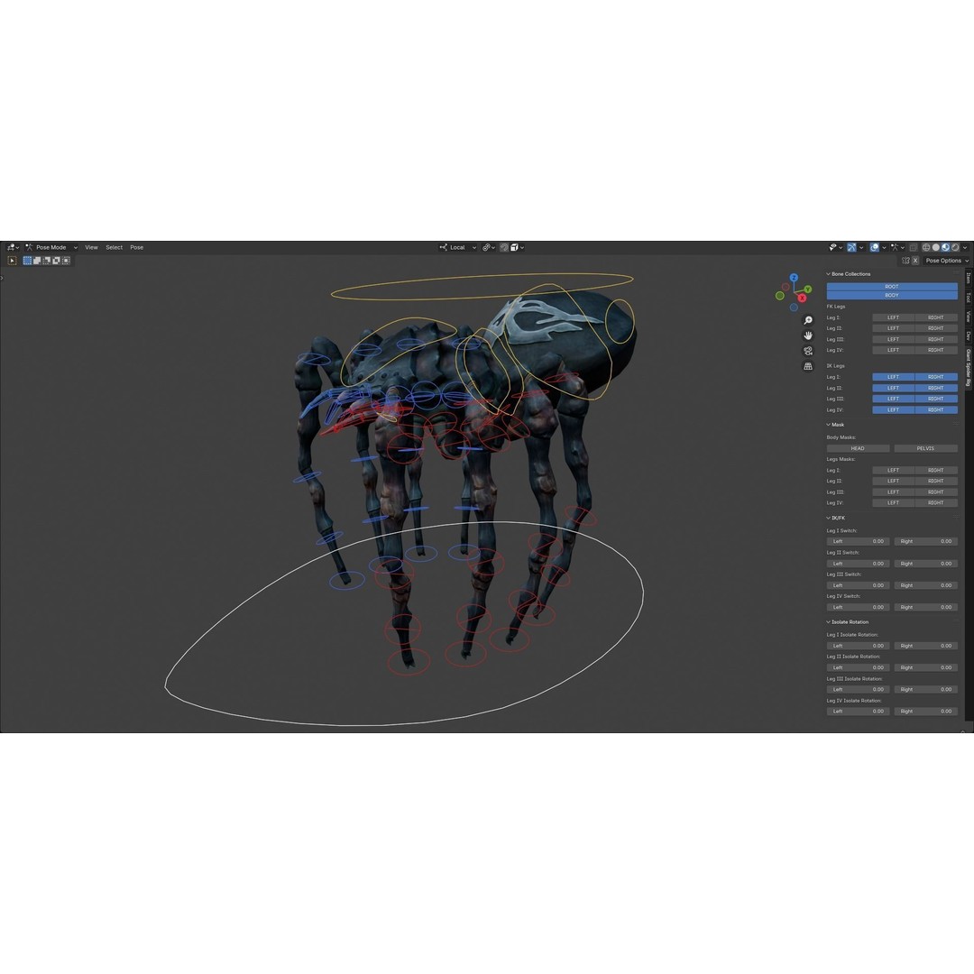Giant Spider 3D Model – Low Poly Rigged Creature for Games, FBX - View 11