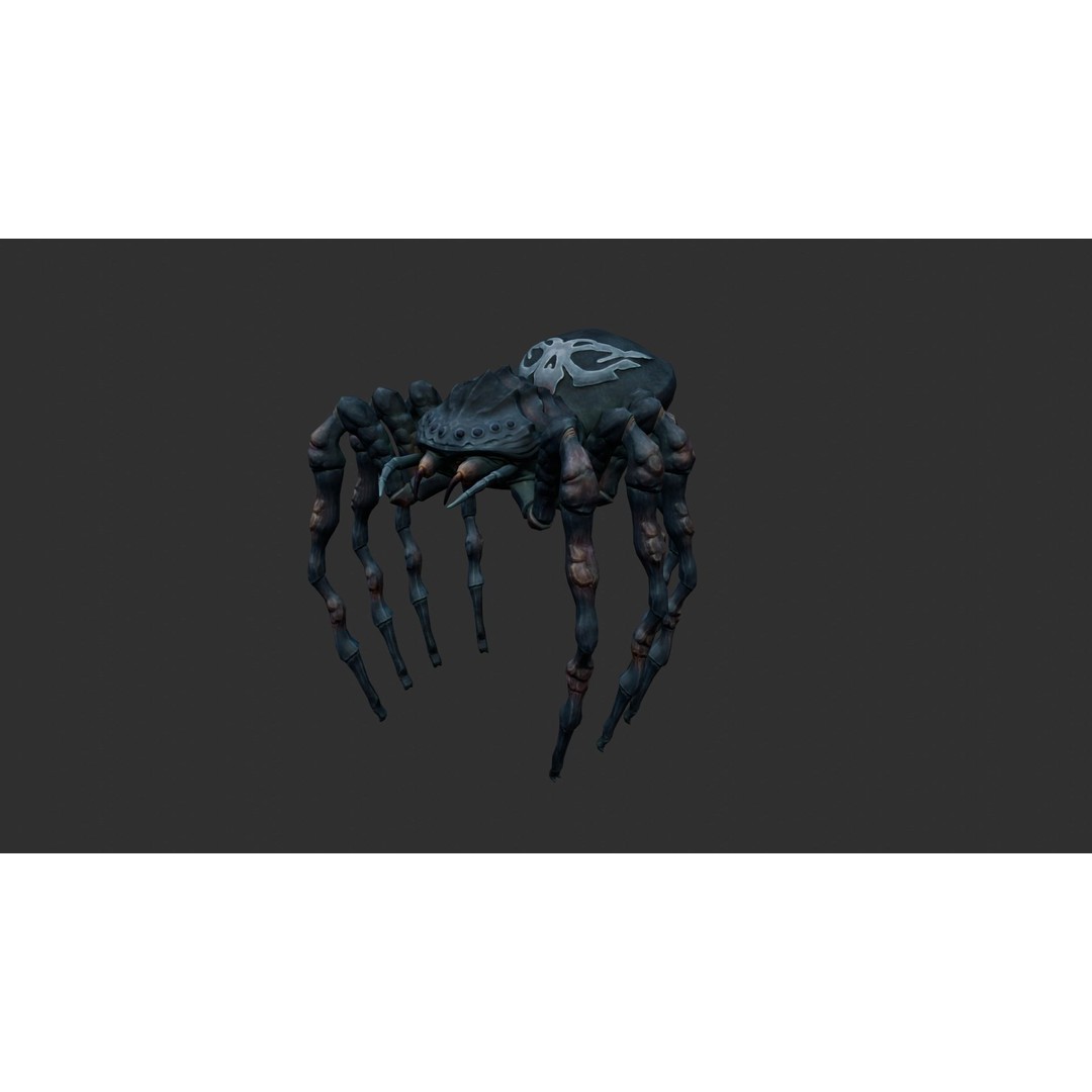 Giant Spider 3D Model – Low Poly Rigged Creature for Games, FBX - View 3