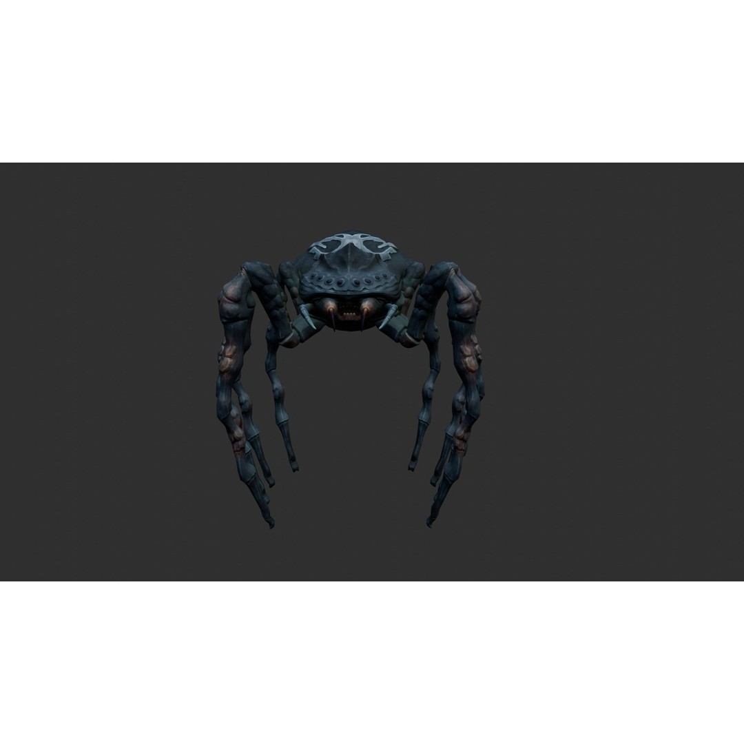 Giant Spider 3D Model – Low Poly Rigged Creature for Games, FBX - View 4