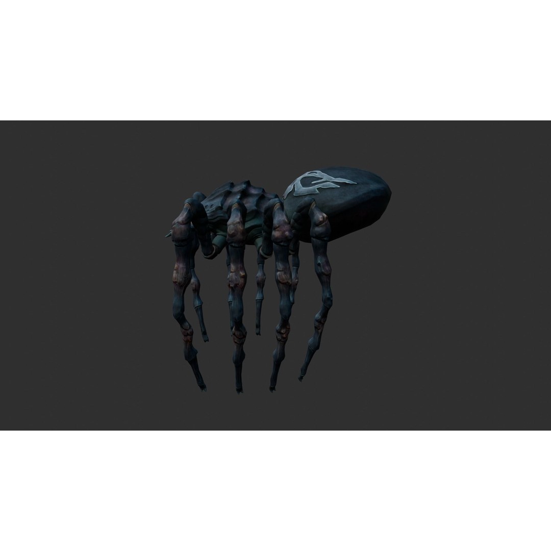 Giant Spider 3D Model – Low Poly Rigged Creature for Games, FBX - View 6