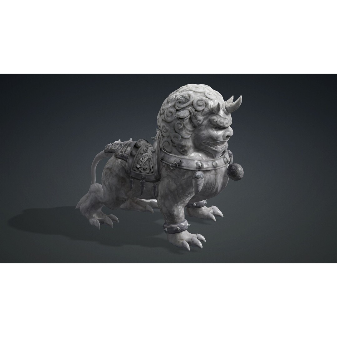 Lion Chinese 3D Model – Rigged Animated Character, FBX, PBR Textures - View 12