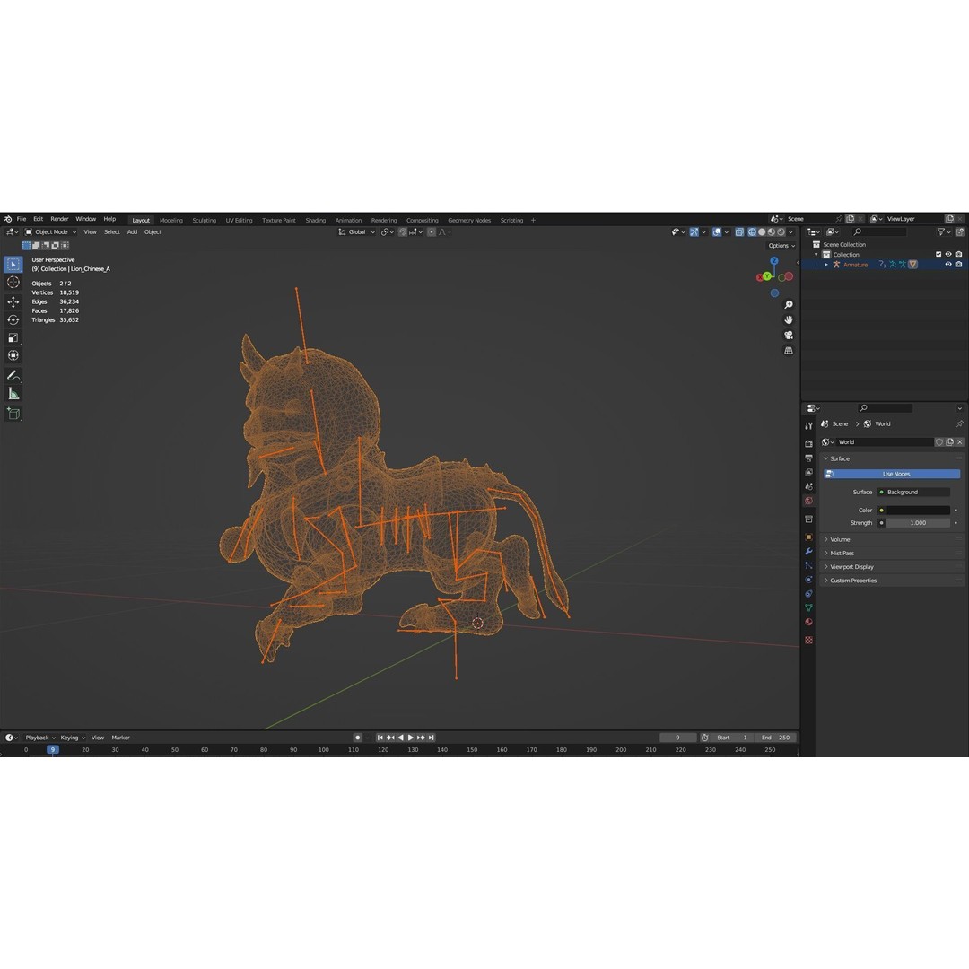 Lion Chinese 3D Model – Rigged Animated Character, FBX, PBR Textures - View 21