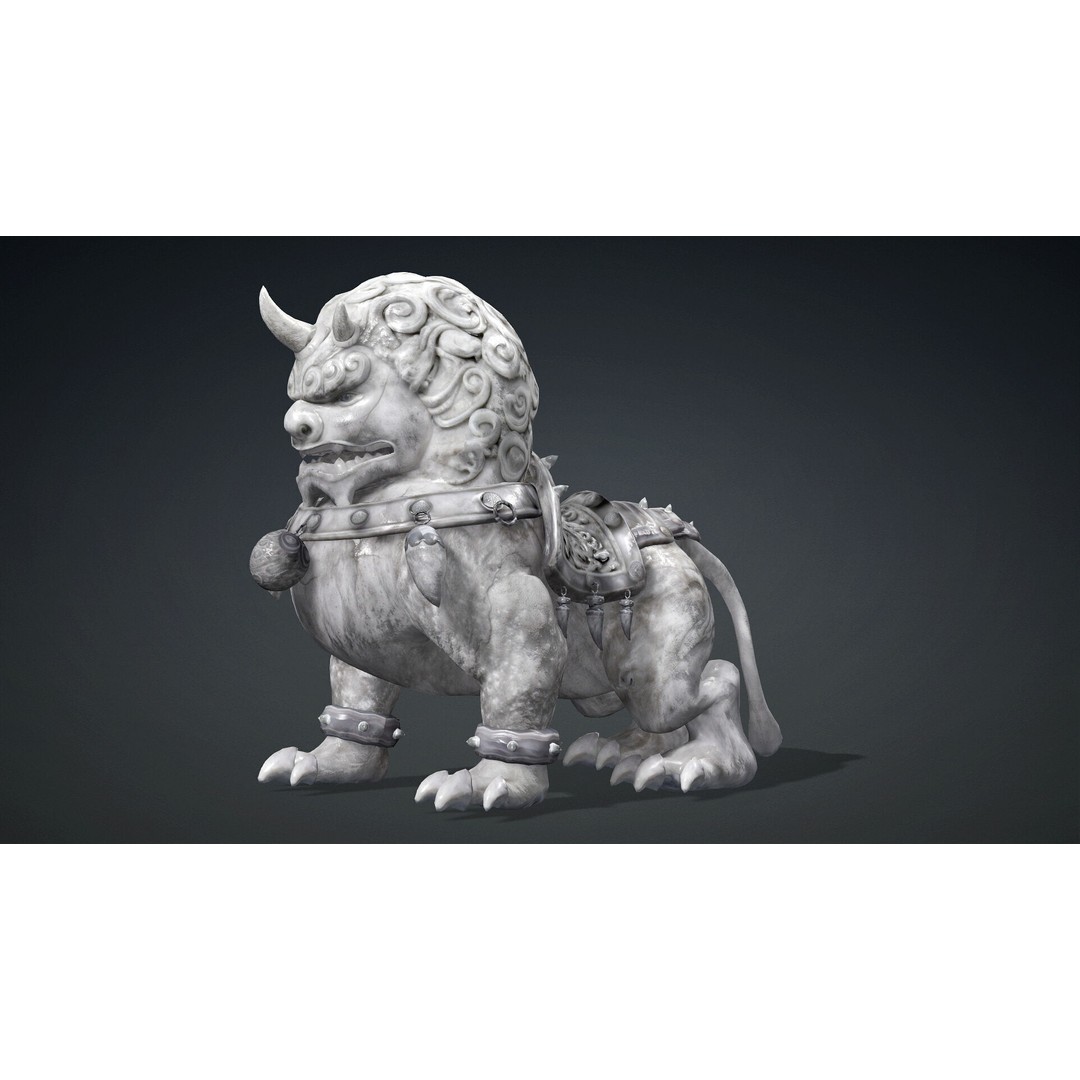 Lion Chinese 3D Model – Rigged Animated Character, FBX, PBR Textures - View 3