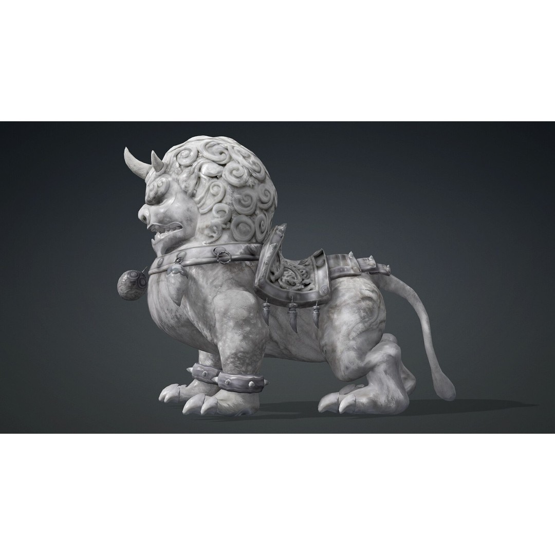 Lion Chinese 3D Model – Rigged Animated Character, FBX, PBR Textures - View 4
