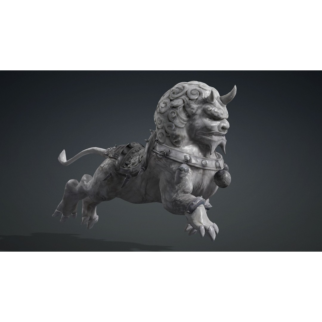 Lion Chinese 3D Model – Rigged Animated Character, FBX, PBR Textures - View 9