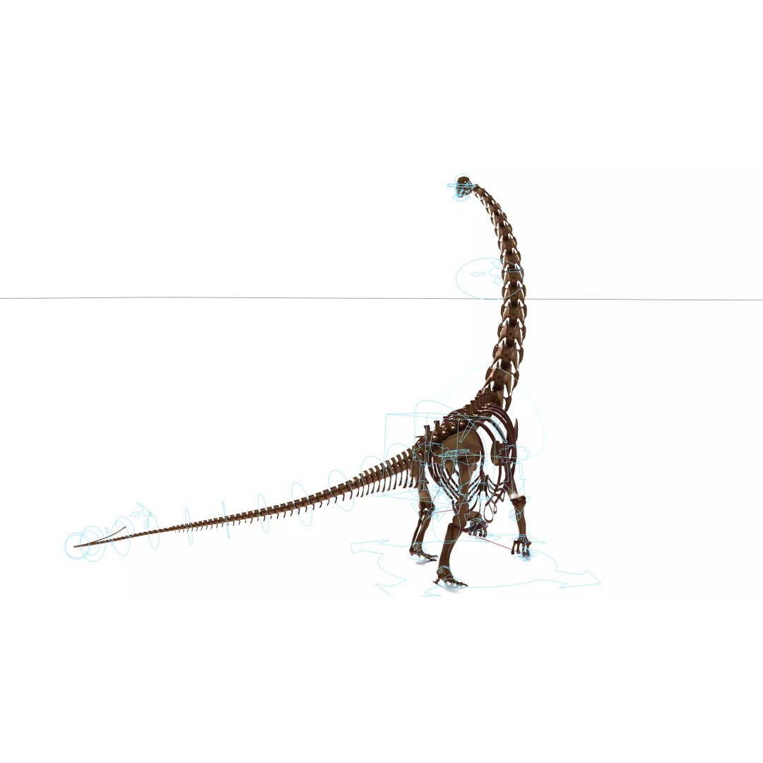 Argentinosaurus Skeleton 3D Model – Rigged Prehistoric Creature, Blender
