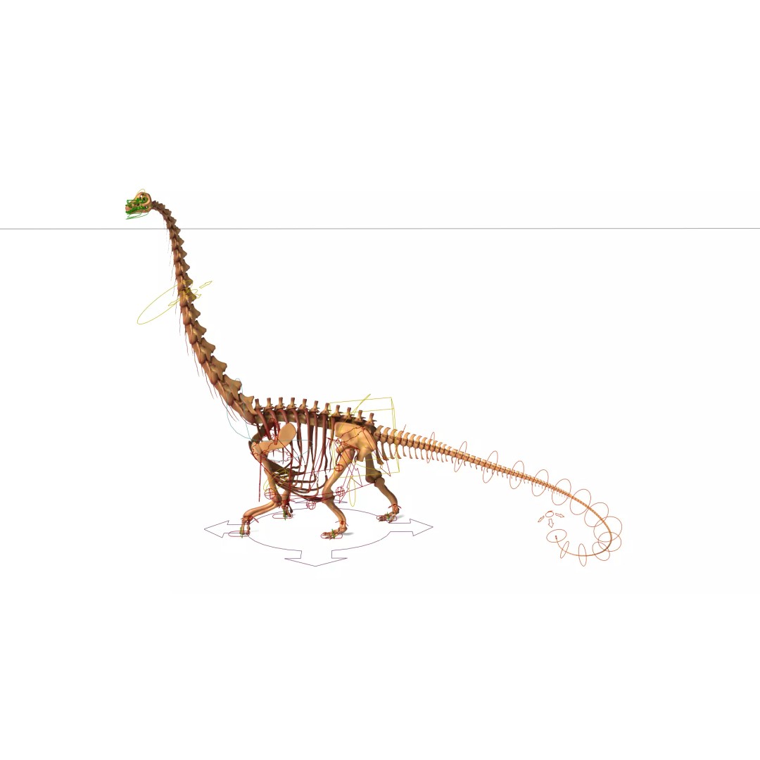 Argentinosaurus Skeleton 3D Model – Rigged Prehistoric Creature, Blender - View 15