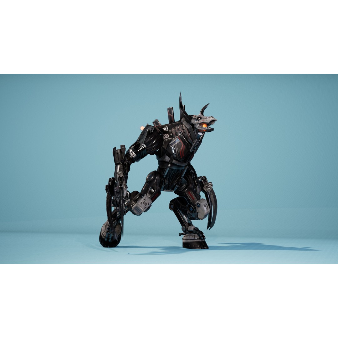 Sci-Fi Beast 3D Model – Low Poly Character with Animations, FBX - View 10
