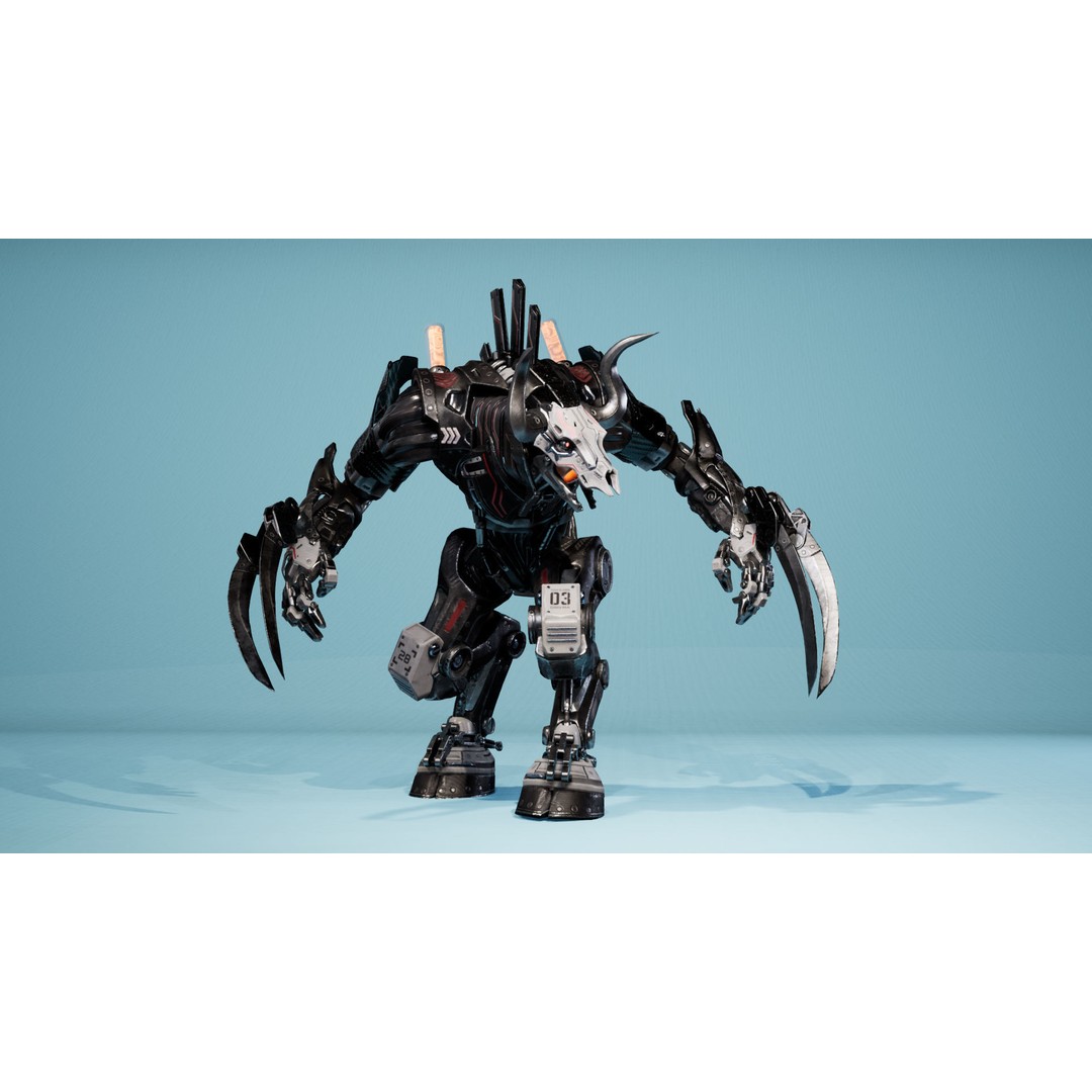 Sci-Fi Beast 3D Model – Low Poly Character with Animations, FBX - View 11