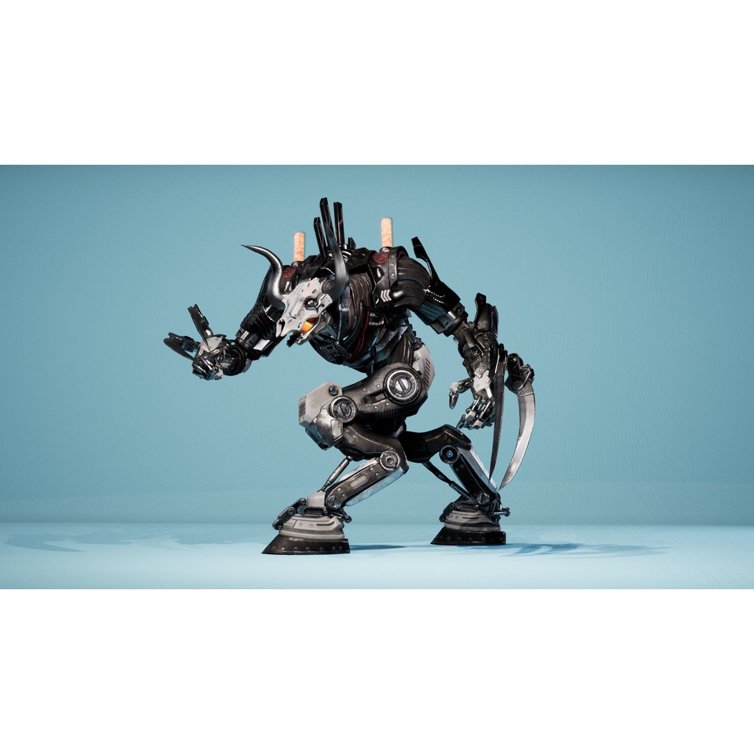 Sci-Fi Beast 3D Model – Low Poly Character with Animations, FBX - View 13