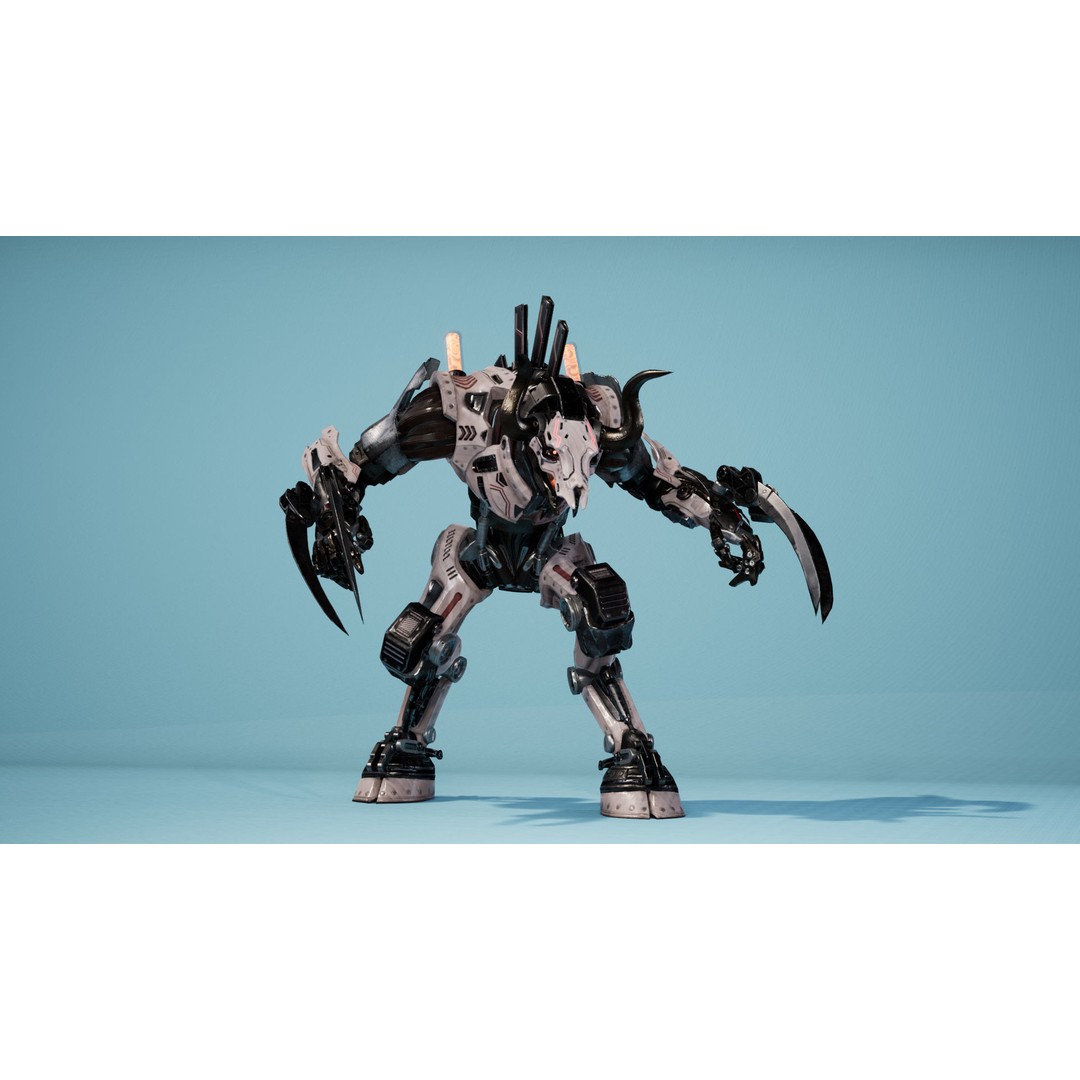 Sci-Fi Beast 3D Model – Low Poly Character with Animations, FBX - View 3