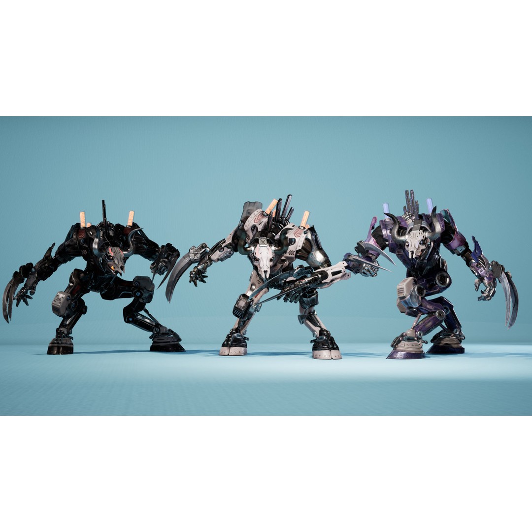 Sci-Fi Beast 3D Model – Low Poly Character with Animations, FBX - View 7