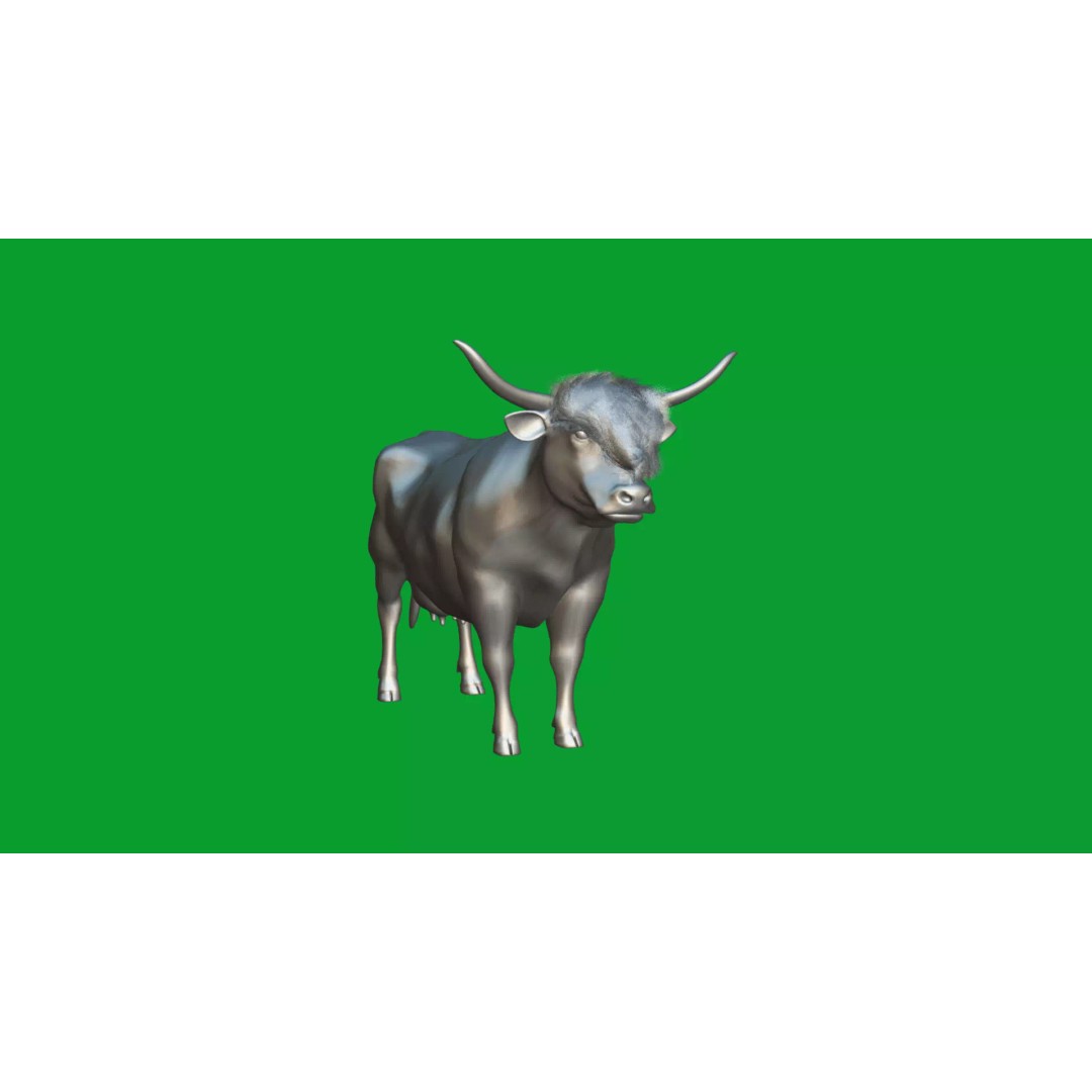 Highland Cattle 3D Model – Low Poly Game Ready Rigged Animal - View 32