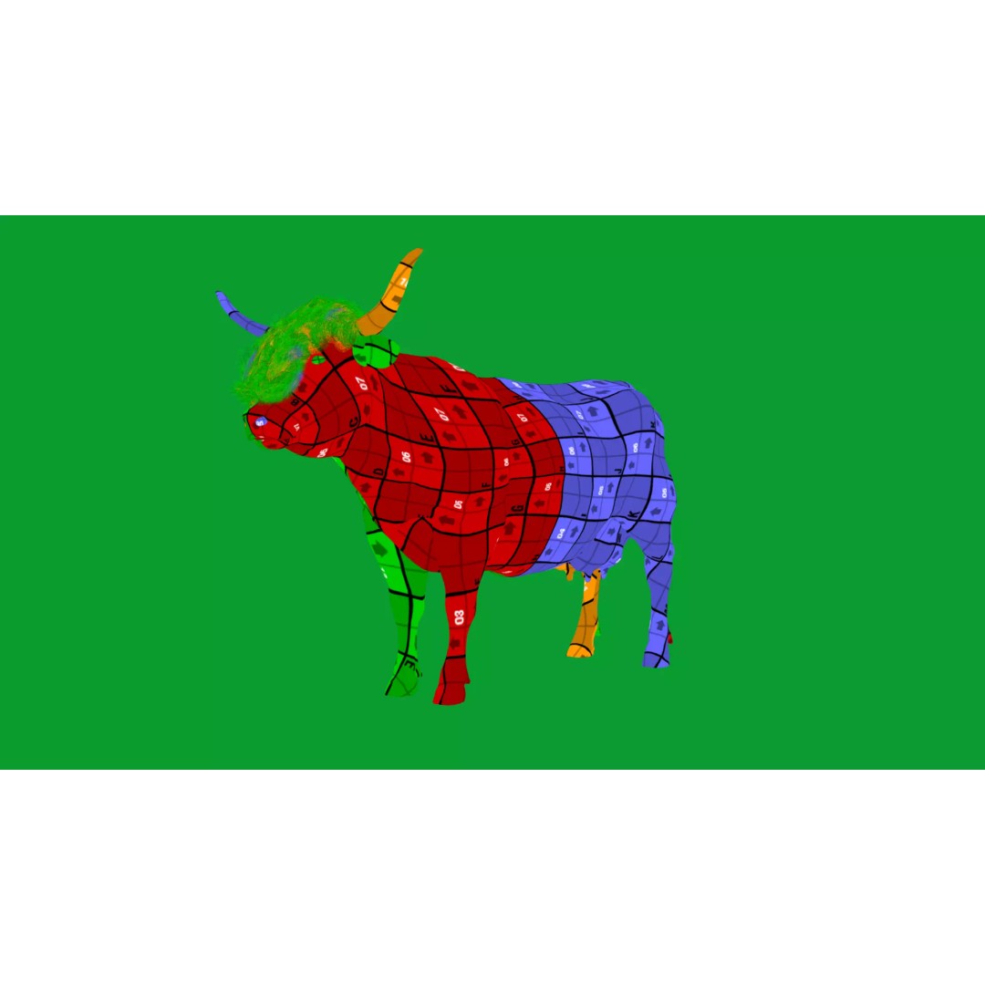 Highland Cattle 3D Model – Low Poly Game Ready Rigged Animal - View 42
