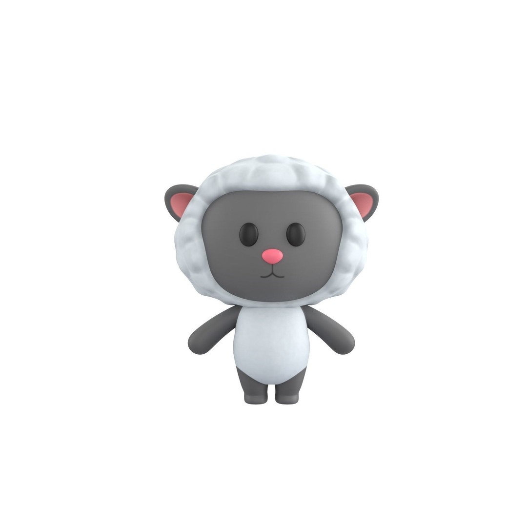 Cartoon Animal Character Pack 3D Model – 28 Cute Mammals, FBX - View 10