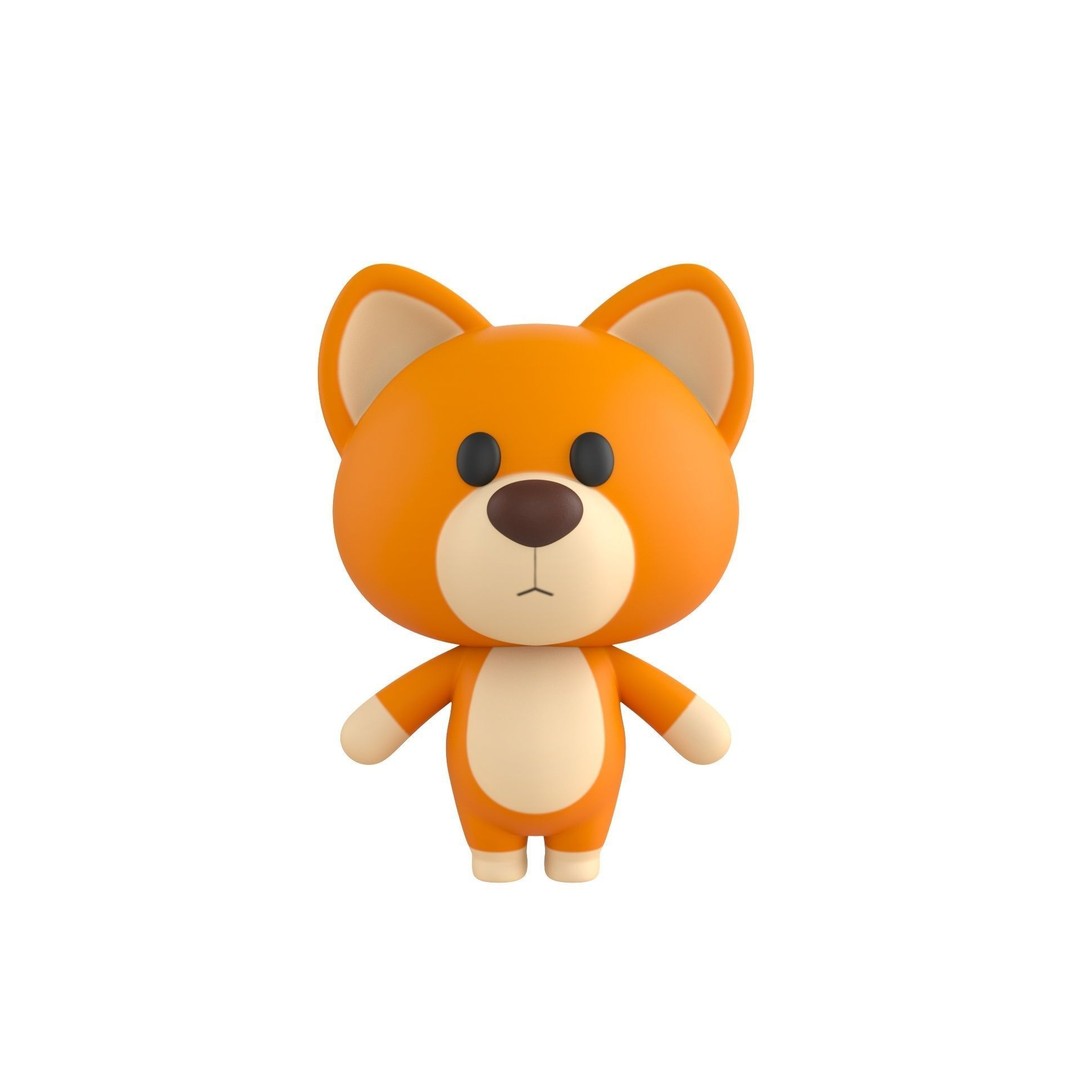 Cartoon Animal Character Pack 3D Model – 28 Cute Mammals, FBX - View 13