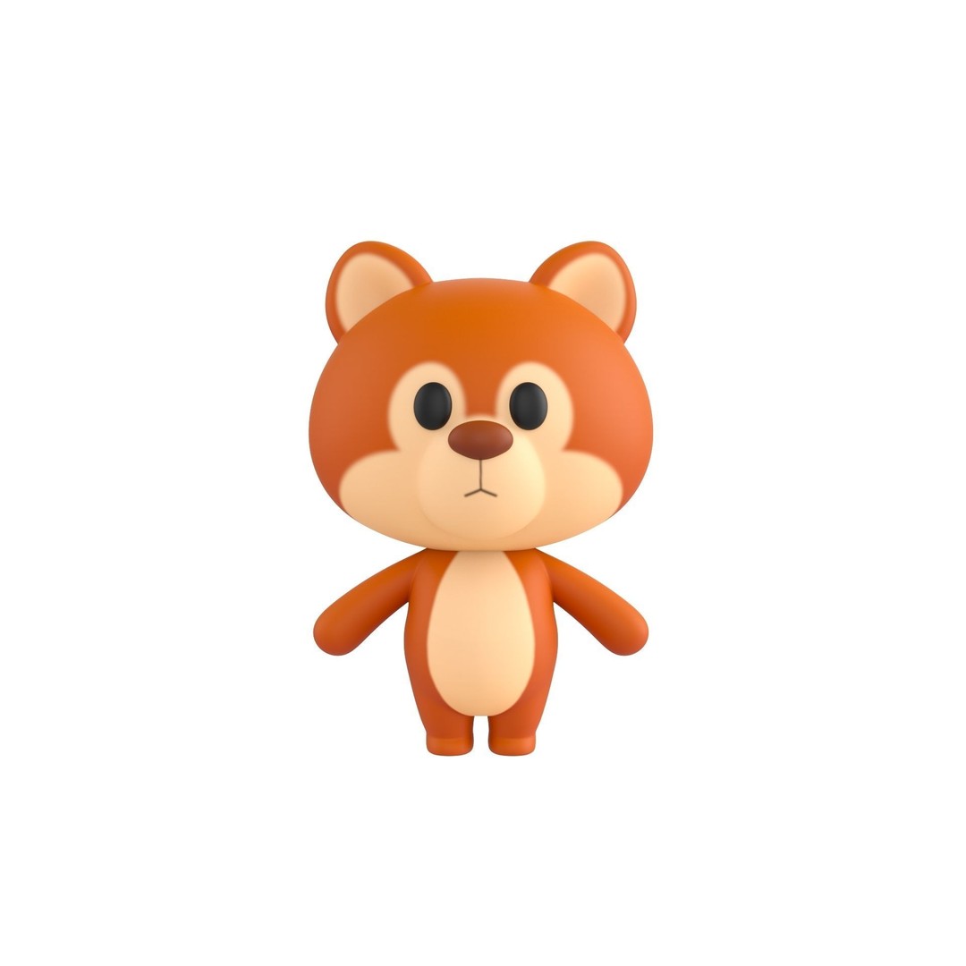 Cartoon Animal Character Pack 3D Model – 28 Cute Mammals, FBX - View 15