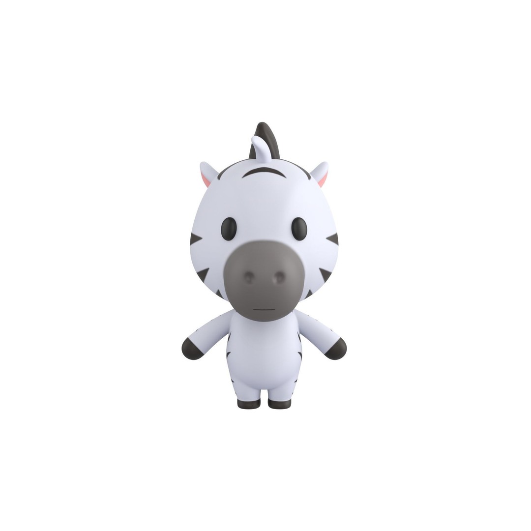 Cartoon Animal Character Pack 3D Model – 28 Cute Mammals, FBX - View 21