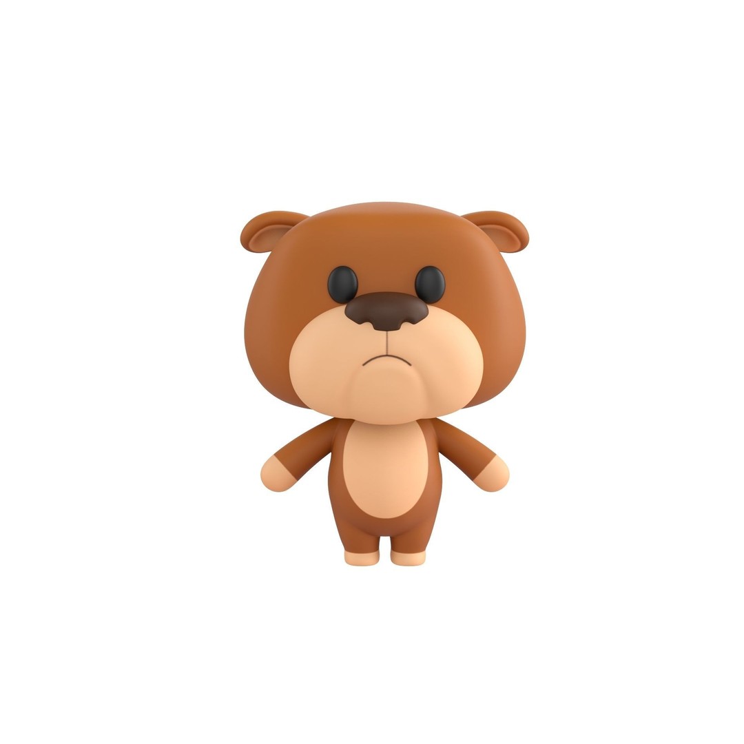 Cartoon Animal Character Pack 3D Model – 28 Cute Mammals, FBX - View 26