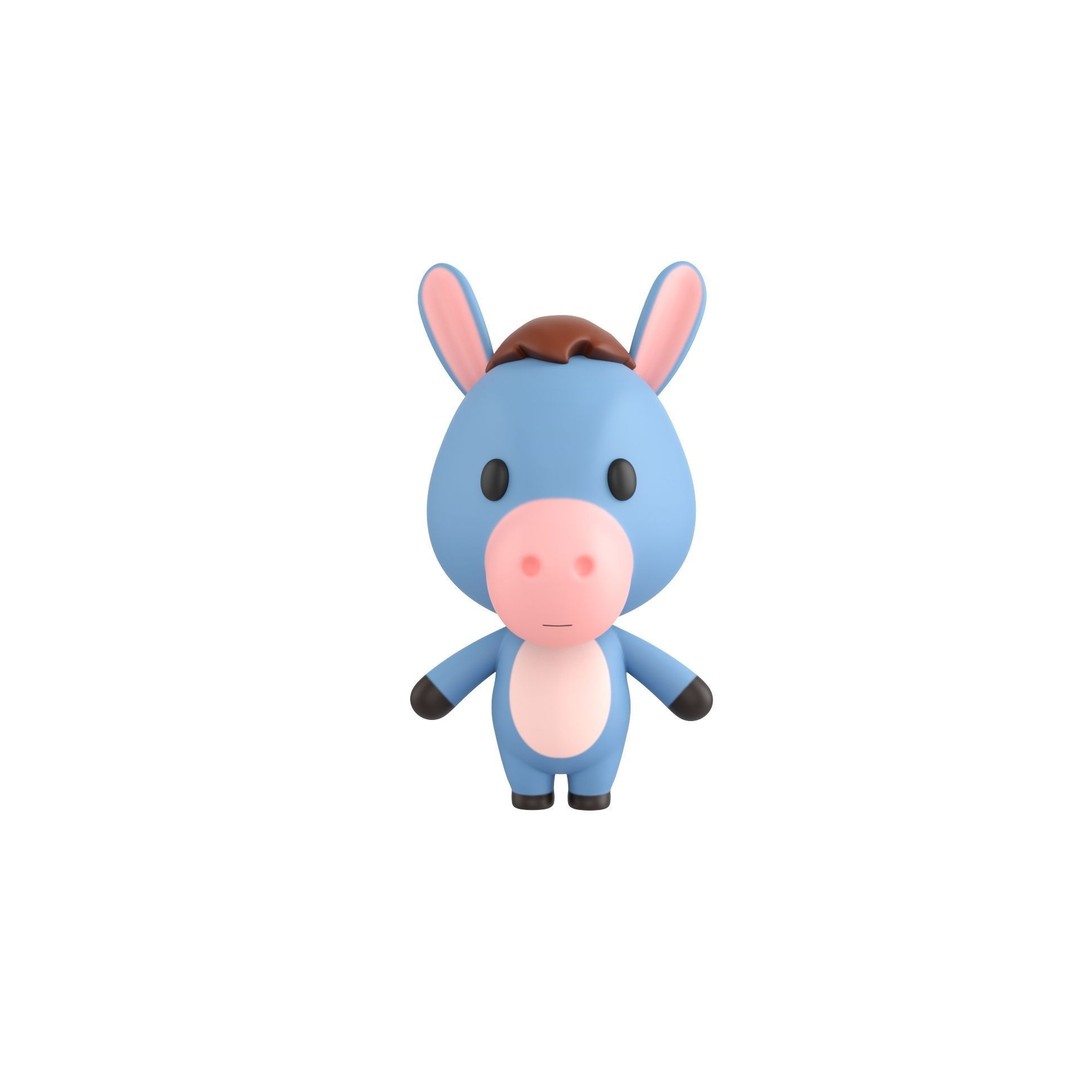 Cartoon Animal Character Pack 3D Model – 28 Cute Mammals, FBX - View 29