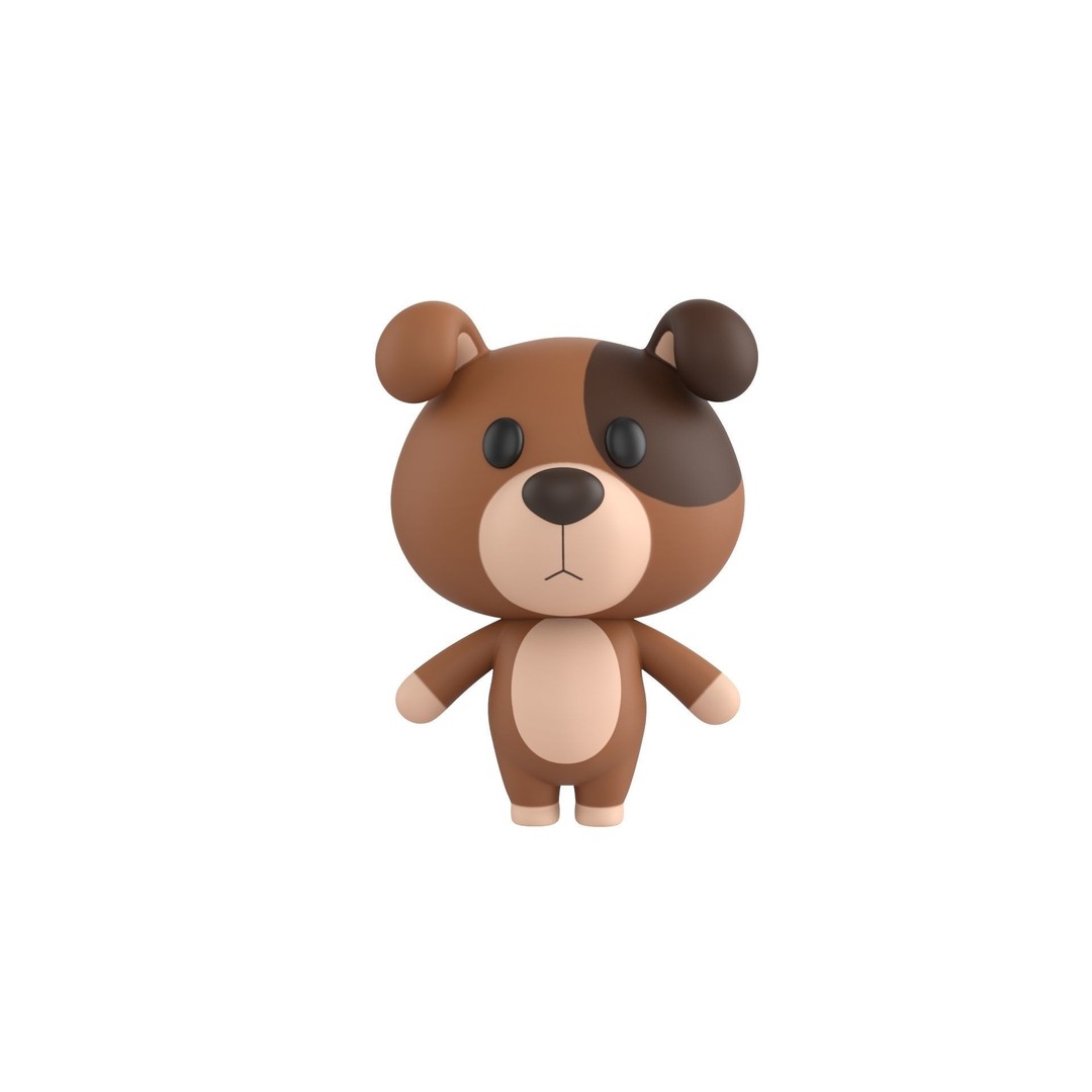 Cartoon Animal Character Pack 3D Model – 28 Cute Mammals, FBX - View 30