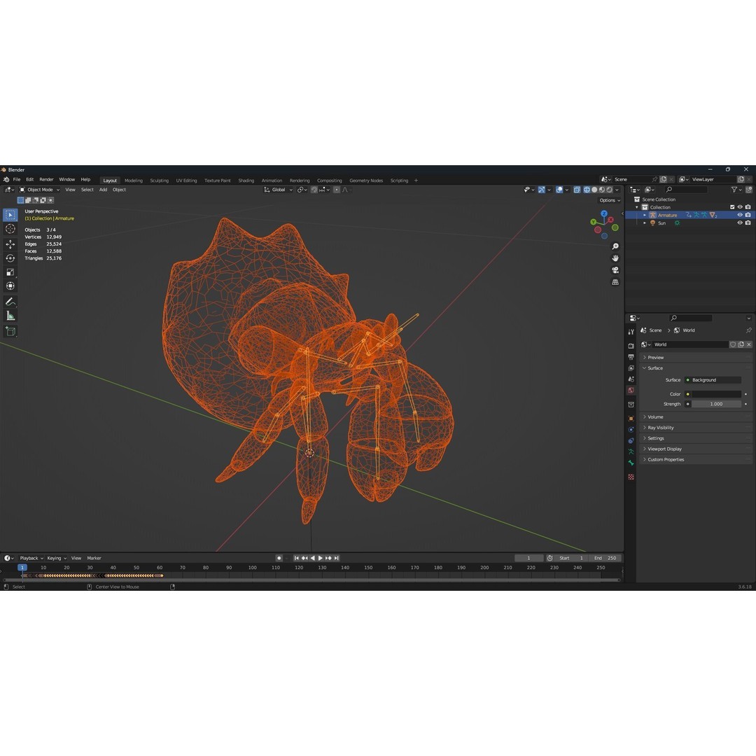 Hermit Crab 3D Model – Rigged Animated Asset with PBR Textures - View 17