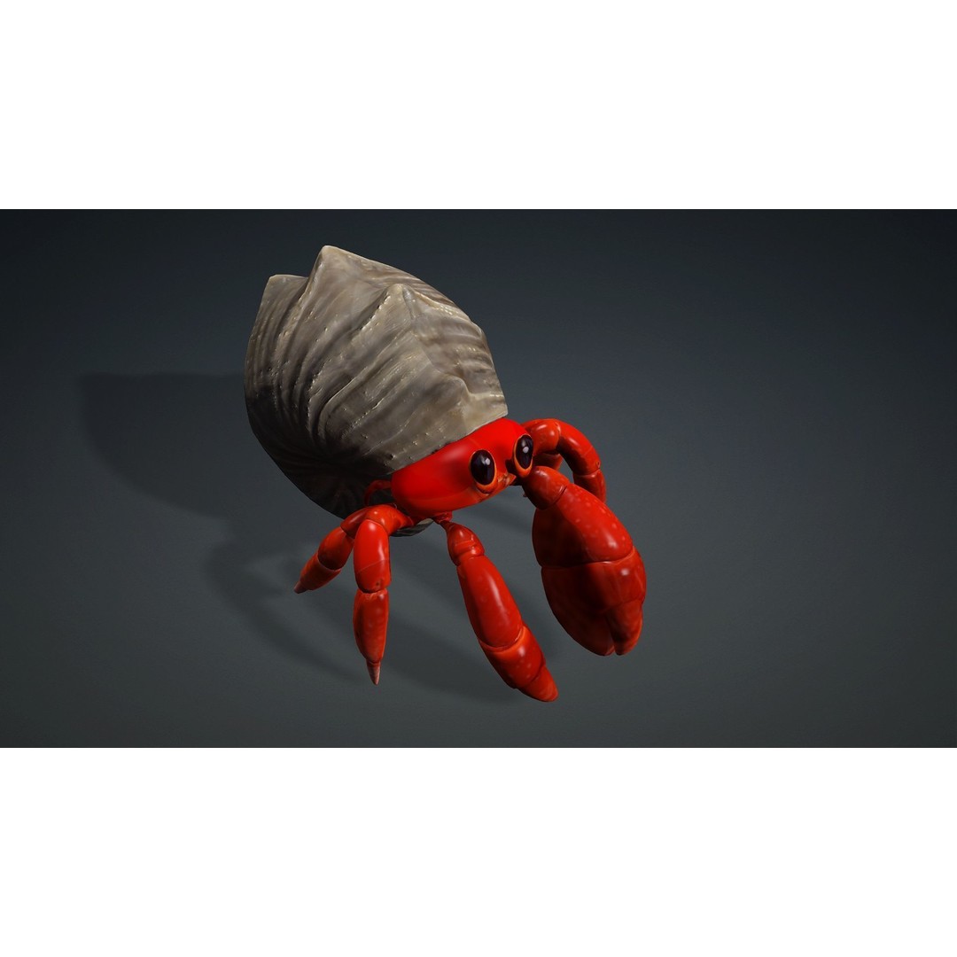 Hermit Crab 3D Model – Rigged Animated Asset with PBR Textures - View 7