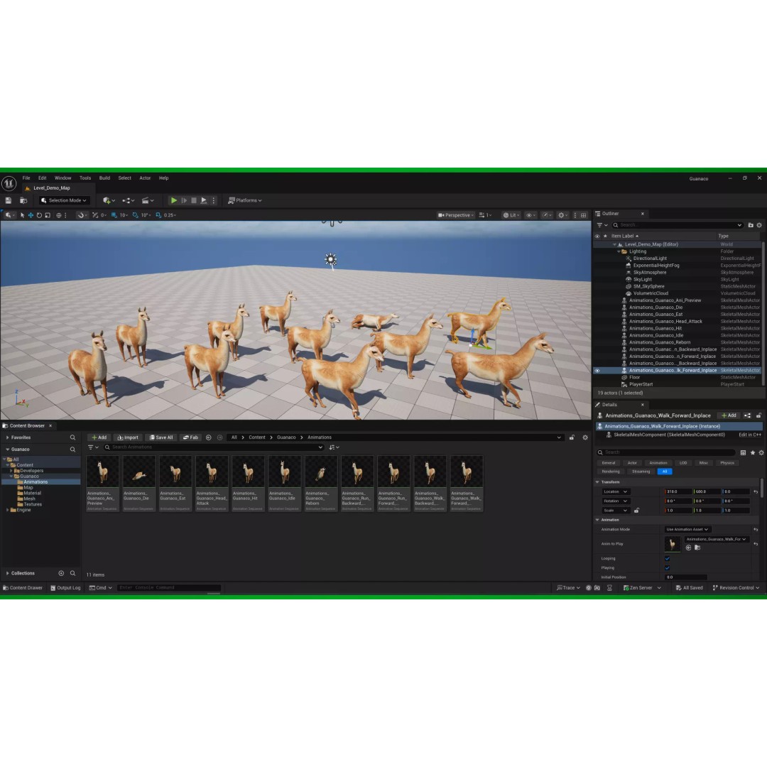 Guanaco Llama 3D Model – Low Poly Game Ready Asset, FBX, PBR - View 4