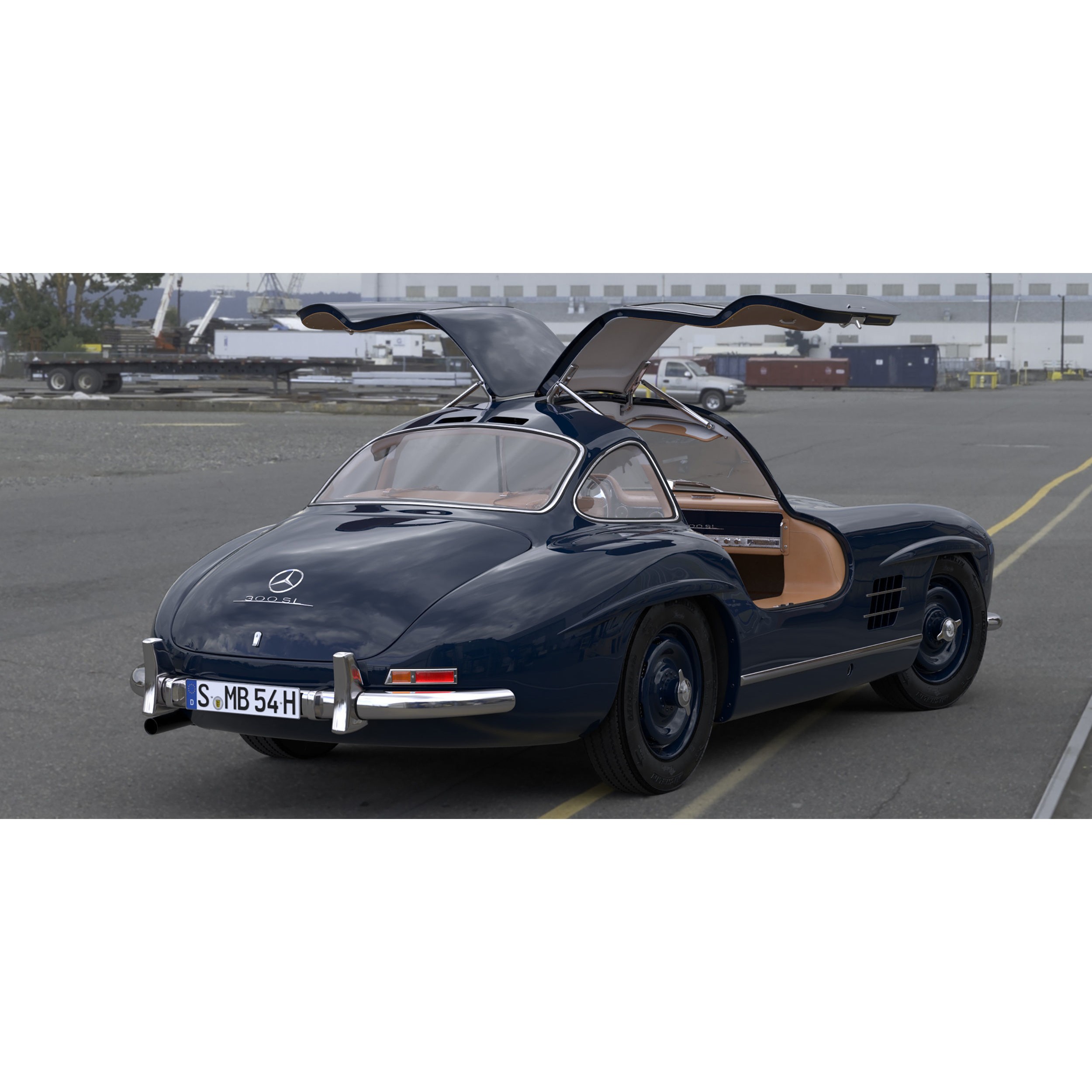 Mercedes Benz 300 SL Gullwing - Game-Ready 3D Model - View 3