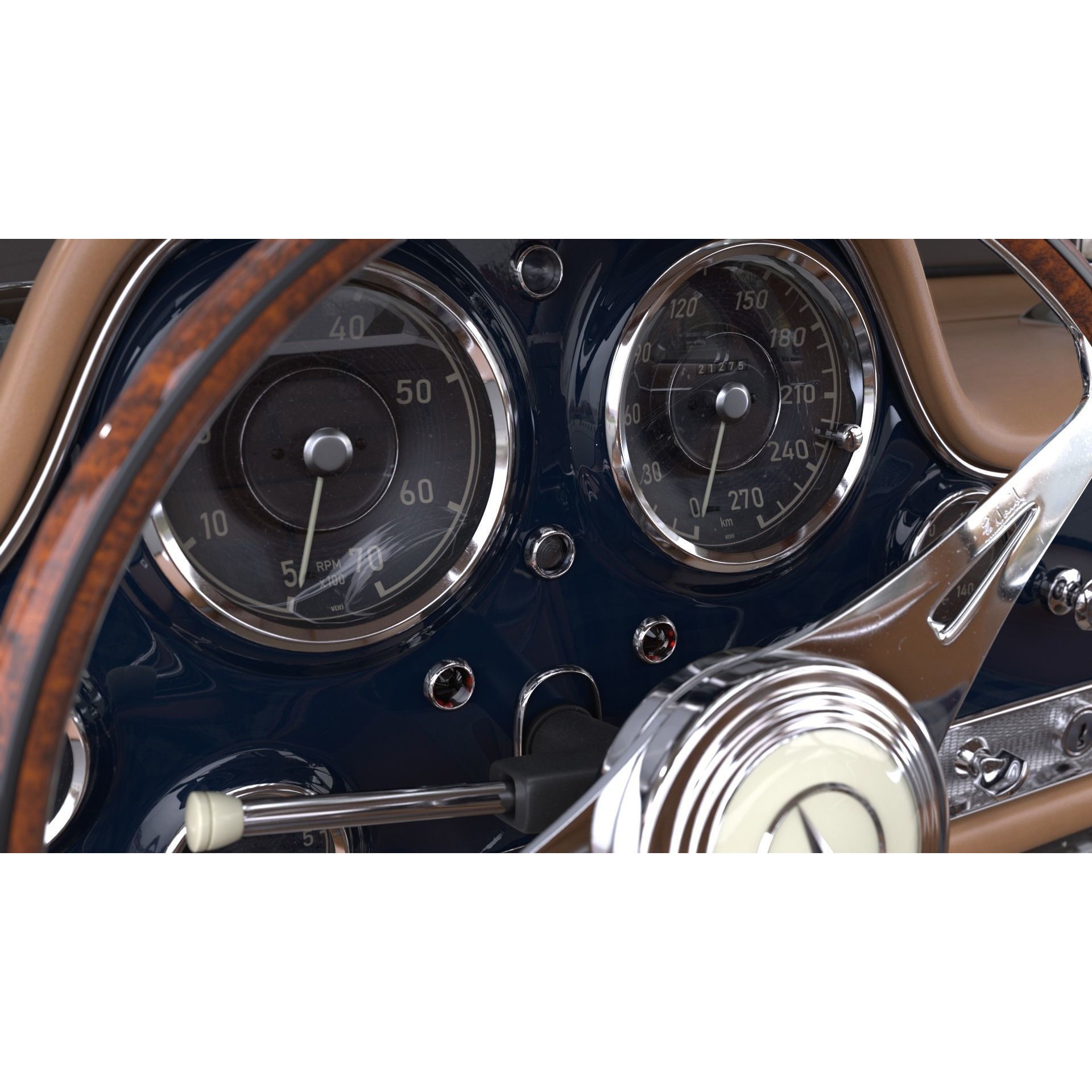 Mercedes Benz 300 SL Gullwing - Game-Ready 3D Model - View 6