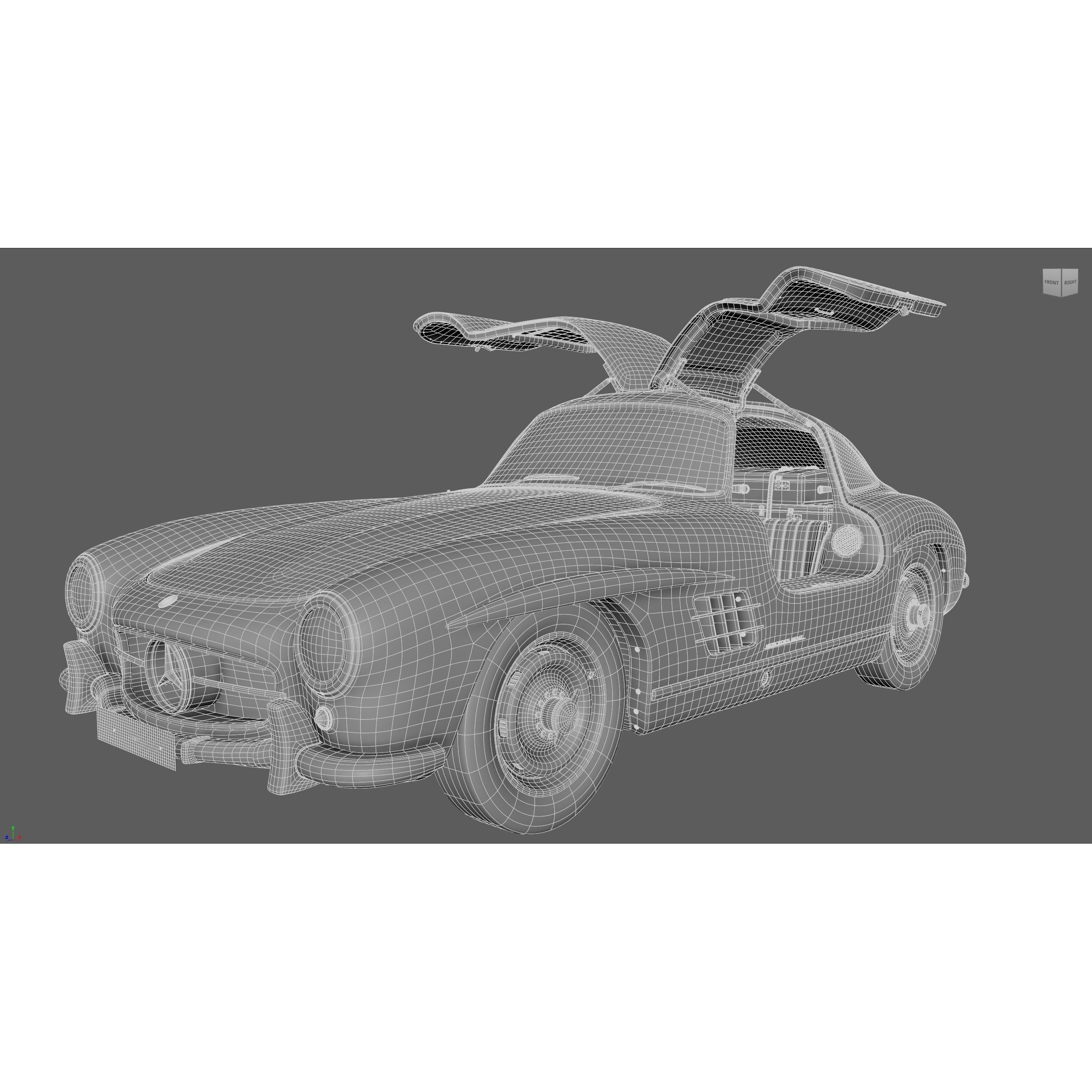 Mercedes Benz 300 SL Gullwing - Game-Ready 3D Model - View 7