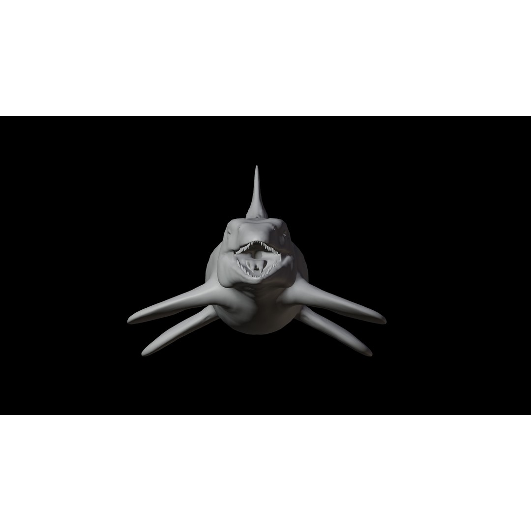 Mosasaurus 3D Model – Low Poly Rigged Sea Dinosaur, FBX - View 9