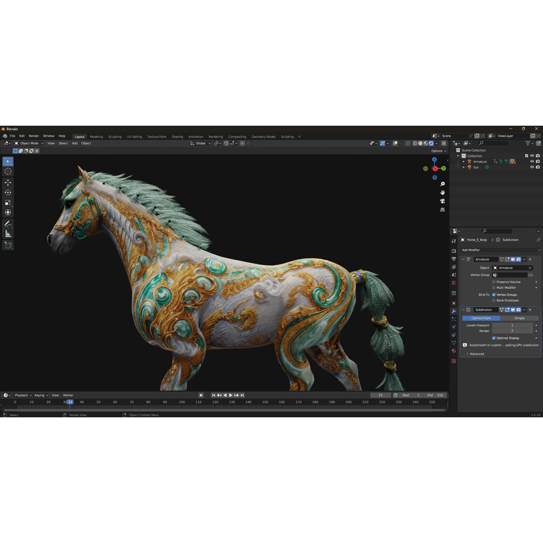 Horse 3D Model – Rigged PBR Animal Asset for Animation