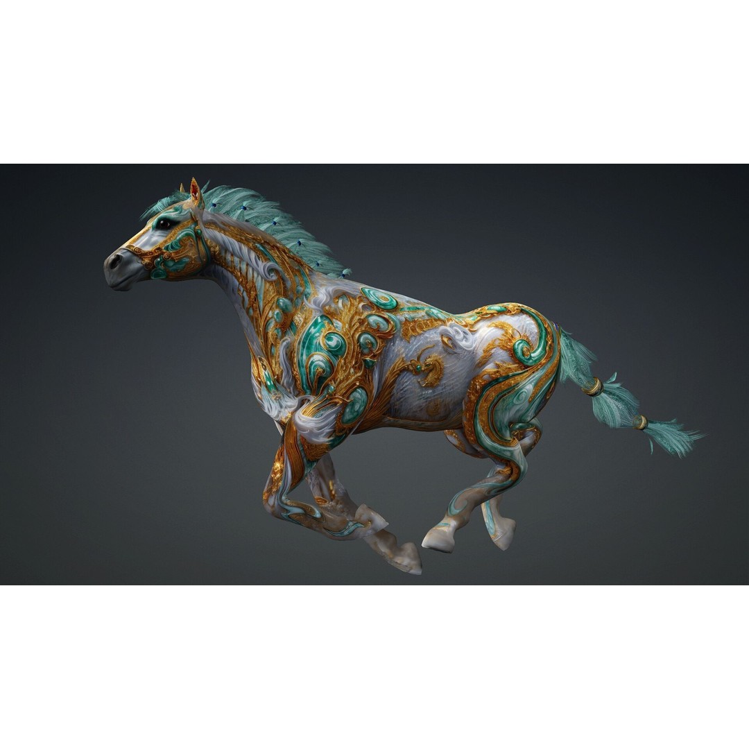 Horse 3D Model – Rigged PBR Animal Asset for Animation - View 11