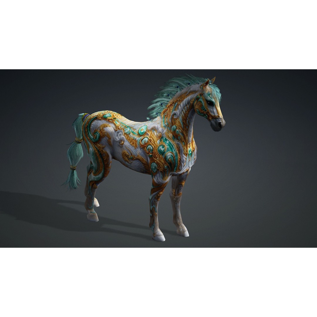 Horse 3D Model – Rigged PBR Animal Asset for Animation - View 13