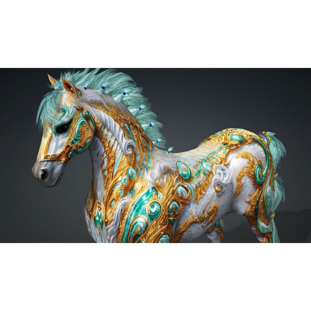 Horse 3D Model – Rigged PBR Animal Asset for Animation - View 14