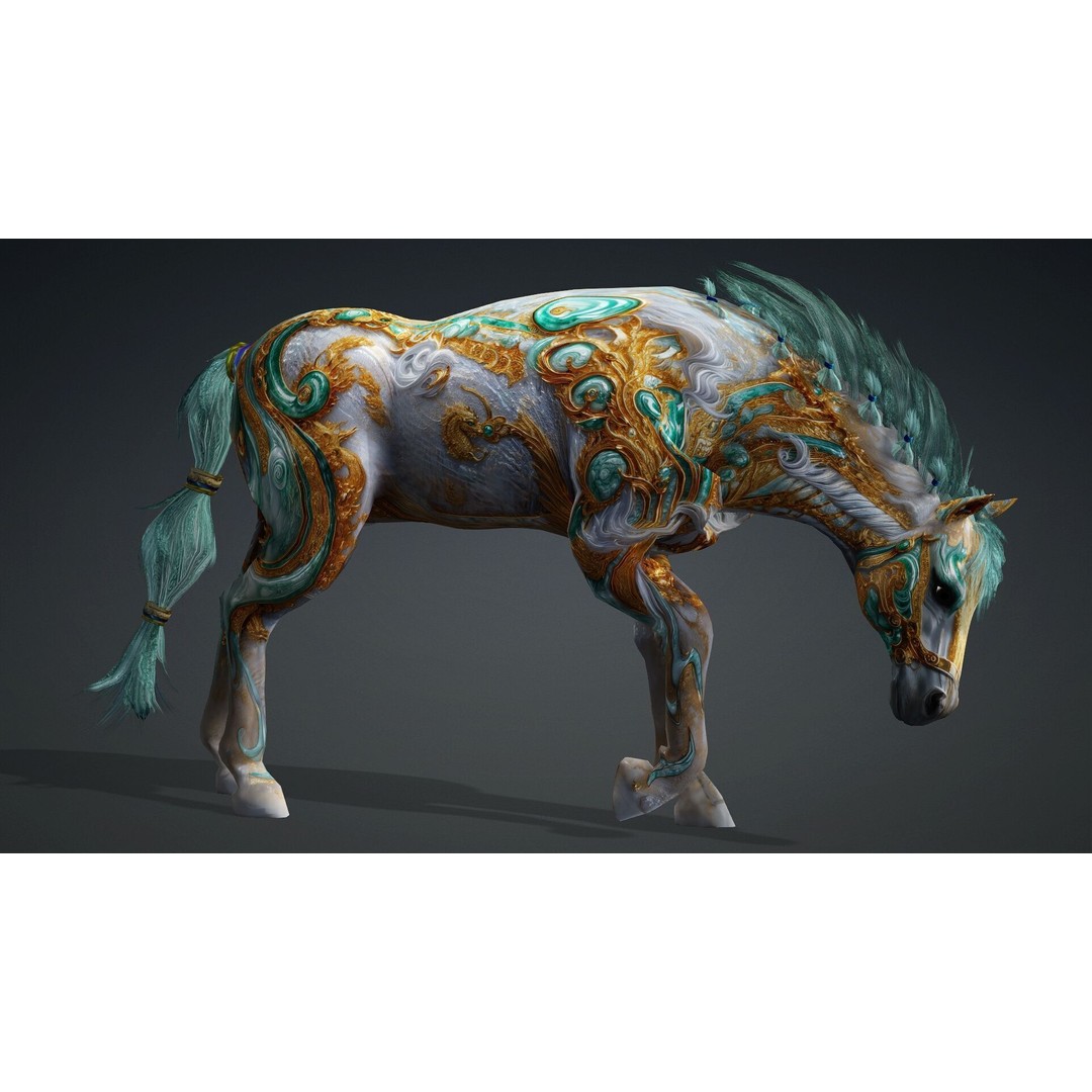 Horse 3D Model – Rigged PBR Animal Asset for Animation - View 17