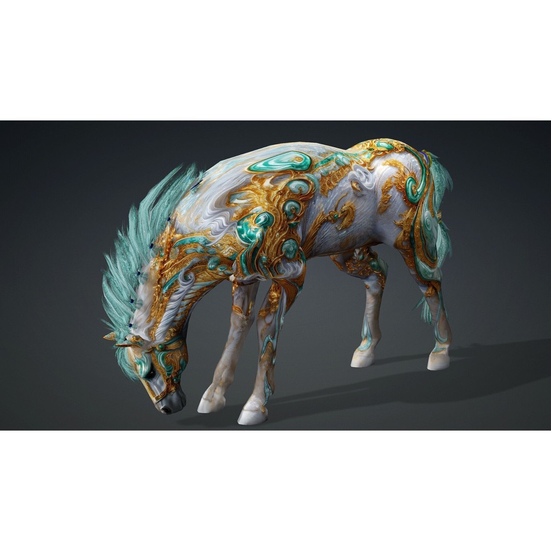 Horse 3D Model – Rigged PBR Animal Asset for Animation - View 18