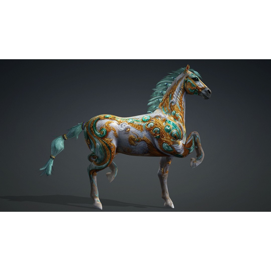 Horse 3D Model – Rigged PBR Animal Asset for Animation - View 19