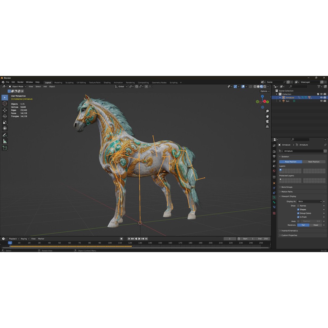 Horse 3D Model – Rigged PBR Animal Asset for Animation - View 20